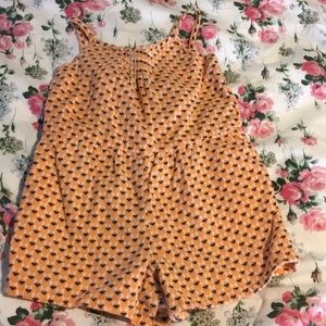 Orange Geometric print Romper☀️